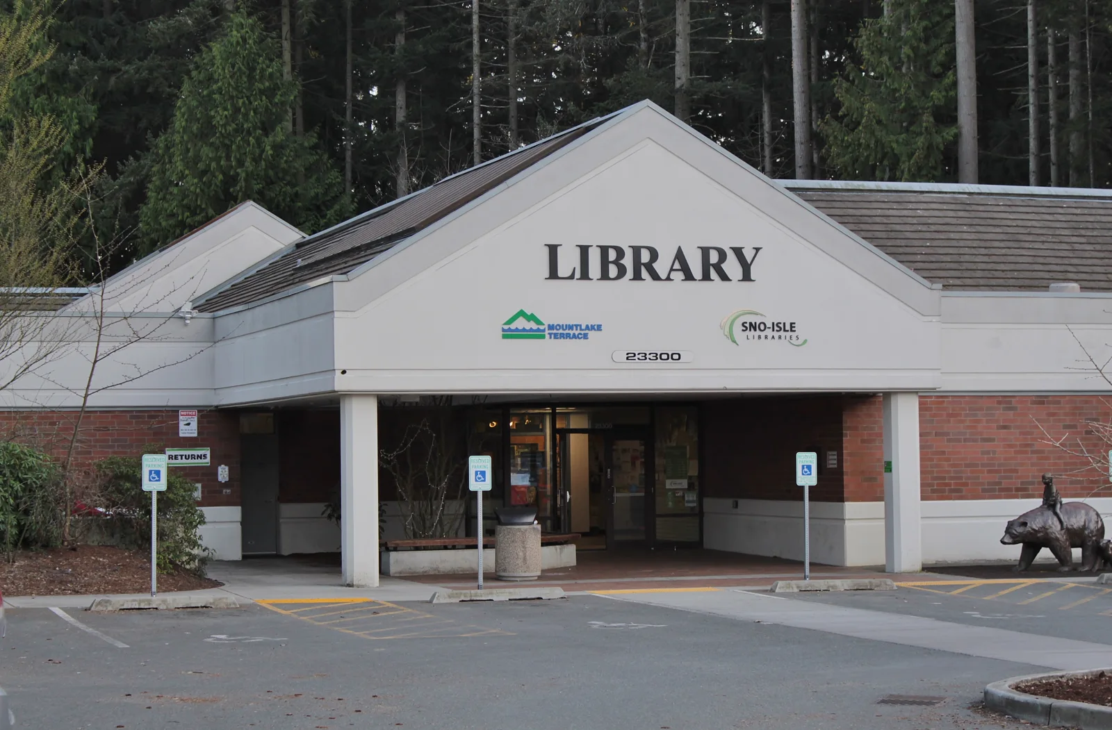 Mountlake Terrace public library in Washington, photographed in 2019.
