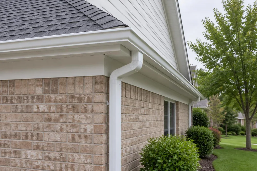 Illustrative service photograph of gutters at a Grass Lawn, Redmond residential home.