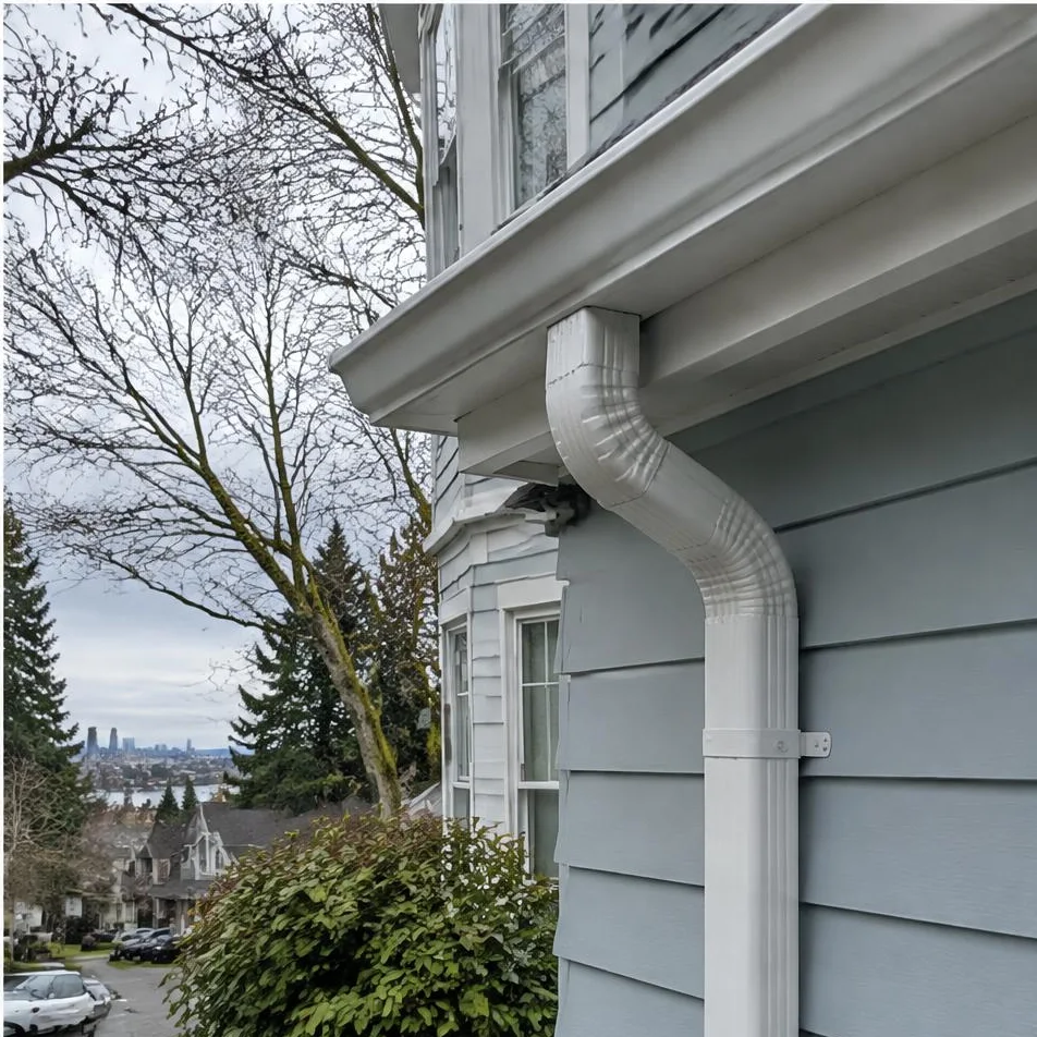Illustrative service photograph of gutters at a Queen Anne, Seattle residential home.